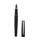 Hongdian 517D Matte Black Fountain Pen Medium Nib, Warrior Series Classic Design with Converter and Metal Box